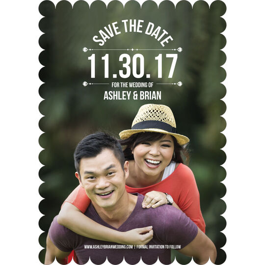 Purple Large Date Photo Save the Date Cards